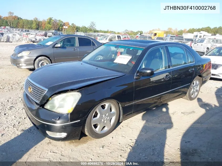 2001 Lexus Ls 430 VIN: JTHBN30F410002768 Lot: 40698275