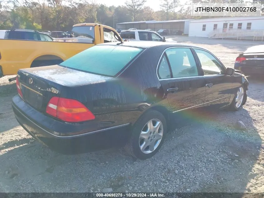 2001 Lexus Ls 430 VIN: JTHBN30F410002768 Lot: 40698275