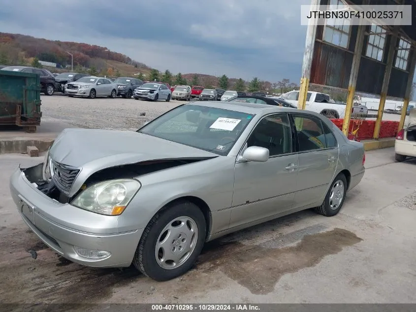 2001 Lexus Ls 430 VIN: JTHBN30F410025371 Lot: 40710295