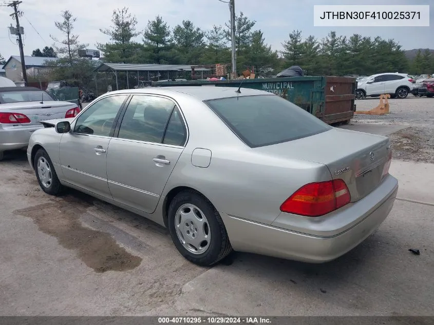 2001 Lexus Ls 430 VIN: JTHBN30F410025371 Lot: 40710295