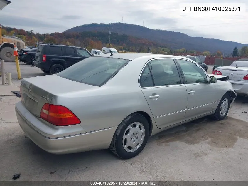 2001 Lexus Ls 430 VIN: JTHBN30F410025371 Lot: 40710295