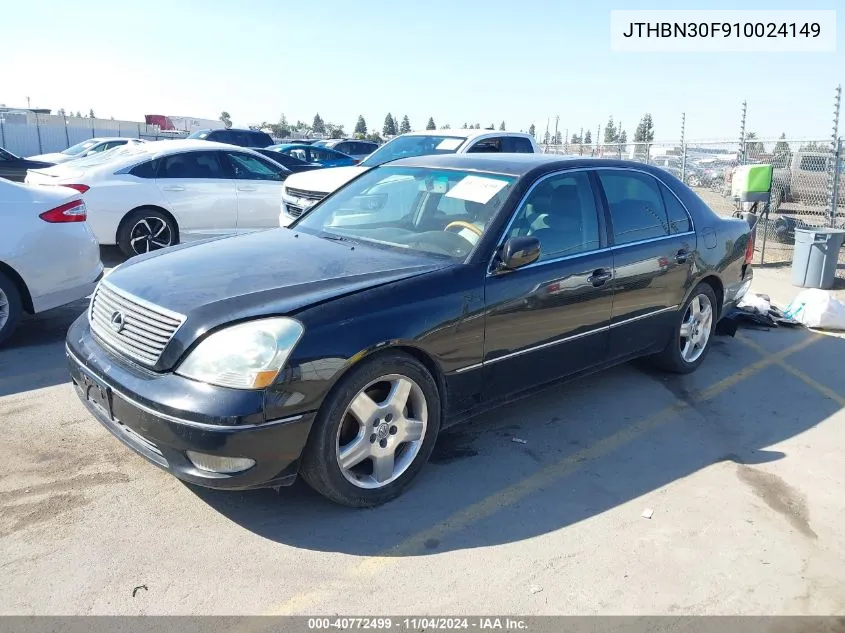 2001 Lexus Ls 430 VIN: JTHBN30F910024149 Lot: 40772499