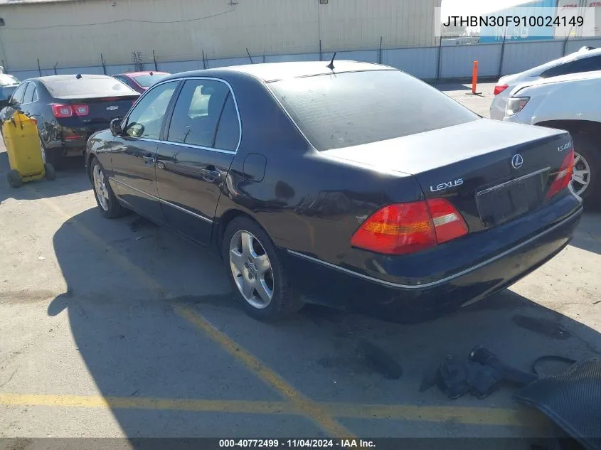 2001 Lexus Ls 430 VIN: JTHBN30F910024149 Lot: 40772499