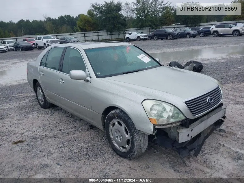 2001 Lexus Ls 430 VIN: JTHBN30F210018869 Lot: 40840465