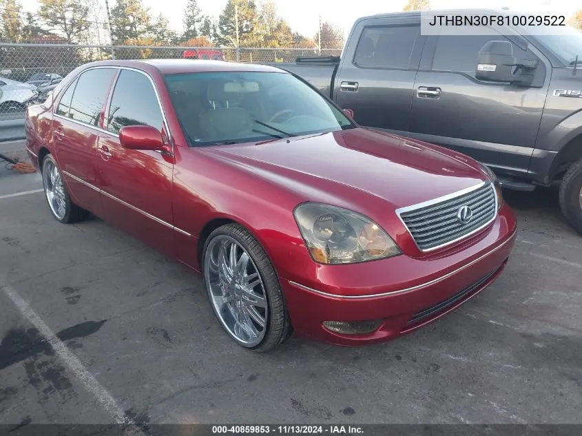 2001 Lexus Ls 430 VIN: JTHBN30F810029522 Lot: 40859853