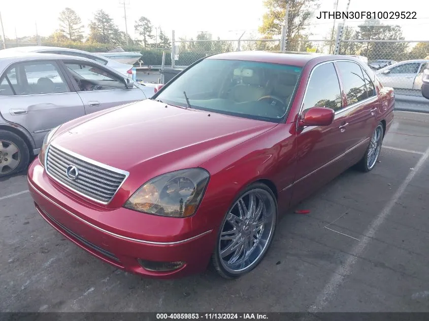 2001 Lexus Ls 430 VIN: JTHBN30F810029522 Lot: 40859853