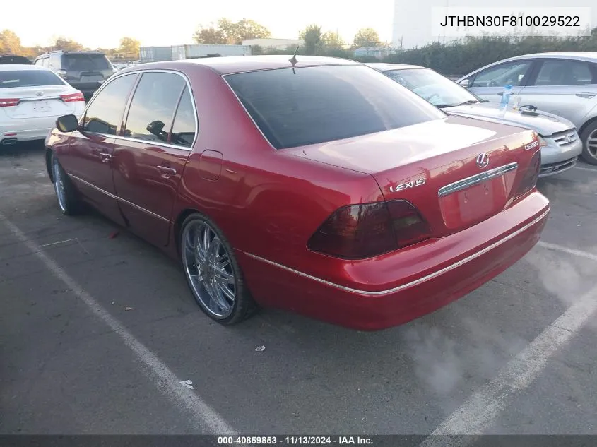 2001 Lexus Ls 430 VIN: JTHBN30F810029522 Lot: 40859853