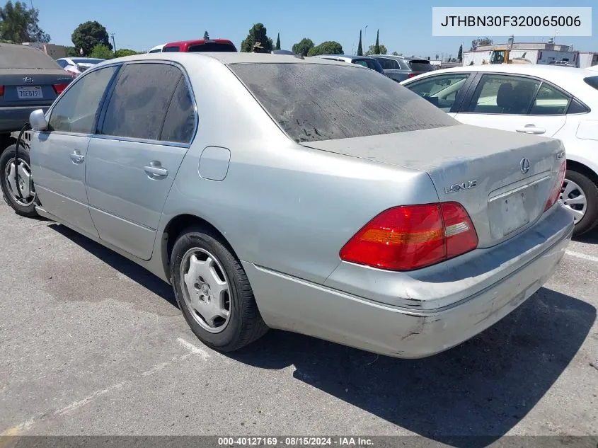 2002 Lexus Ls 430 VIN: JTHBN30F320065006 Lot: 40127169