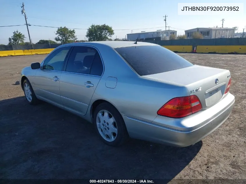 2002 Lexus Ls 430 VIN: JTHBN30F920073952 Lot: 40247843