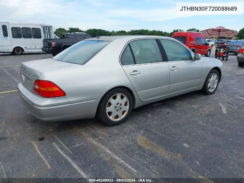 2002 Lexus Ls 430 VIN: JTHBN30F720088689 Lot: 40249933