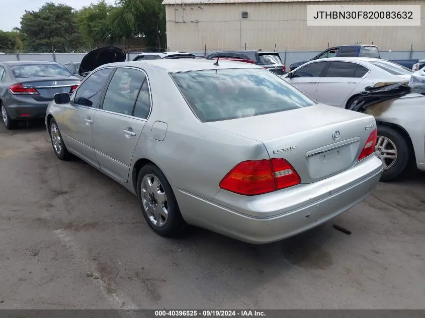 2002 Lexus Ls 430 VIN: JTHBN30F820083632 Lot: 40396525