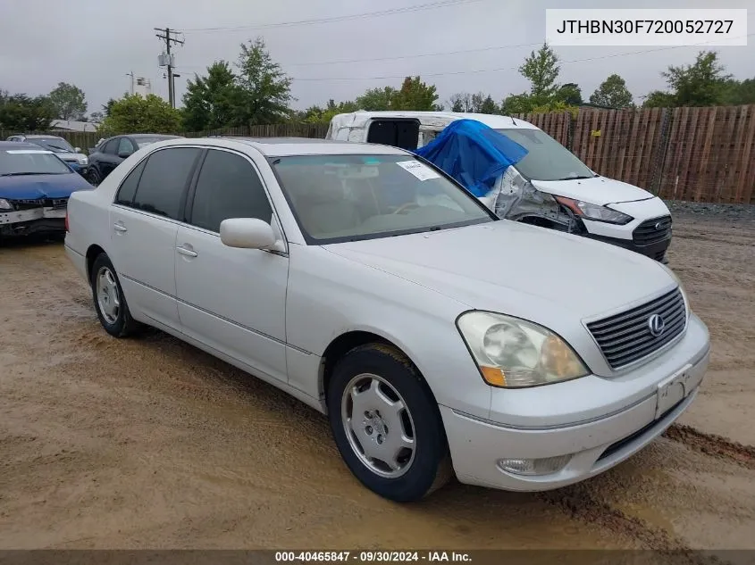 2002 Lexus Ls 430 VIN: JTHBN30F720052727 Lot: 40465847