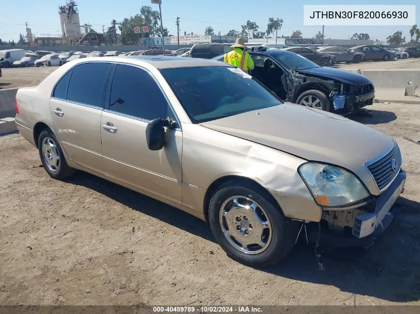 2002 Lexus Ls 430 VIN: JTHBN30F820066930 Lot: 40489789