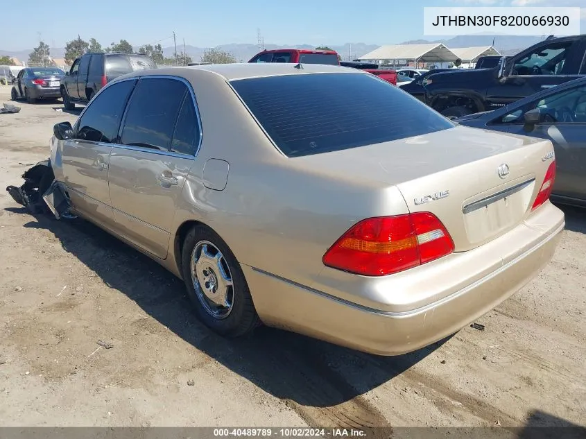 2002 Lexus Ls 430 VIN: JTHBN30F820066930 Lot: 40489789