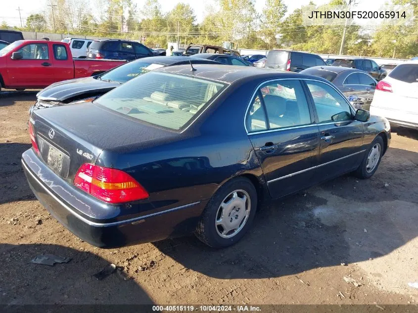 2002 Lexus Ls 430 430 VIN: JTHBN30F520065914 Lot: 40515119