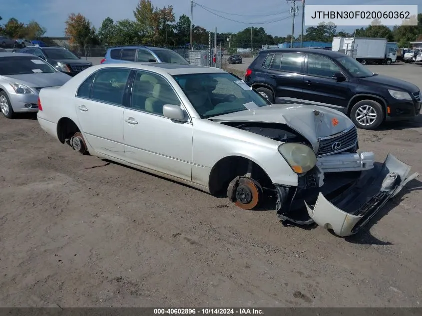 2002 Lexus Ls 430 VIN: JTHBN30F020060362 Lot: 40602896