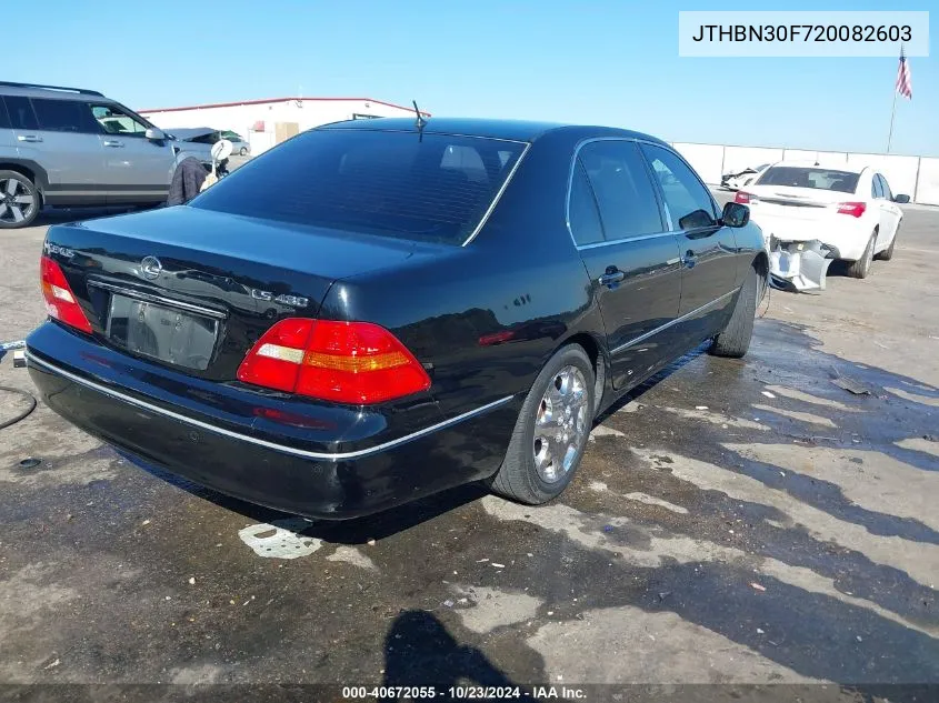 2002 Lexus Ls 430 VIN: JTHBN30F720082603 Lot: 40672055