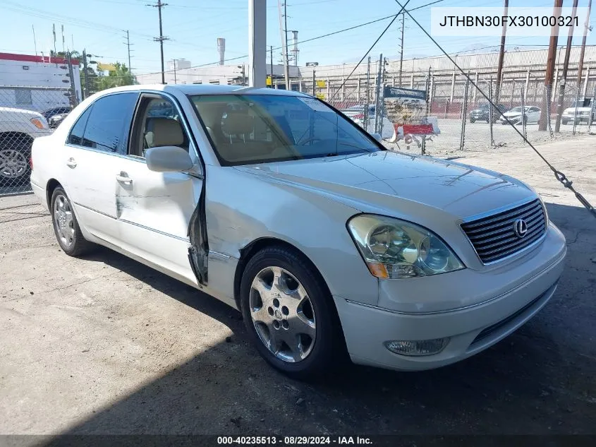 2003 Lexus Ls 430 VIN: JTHBN30FX30100321 Lot: 40235513