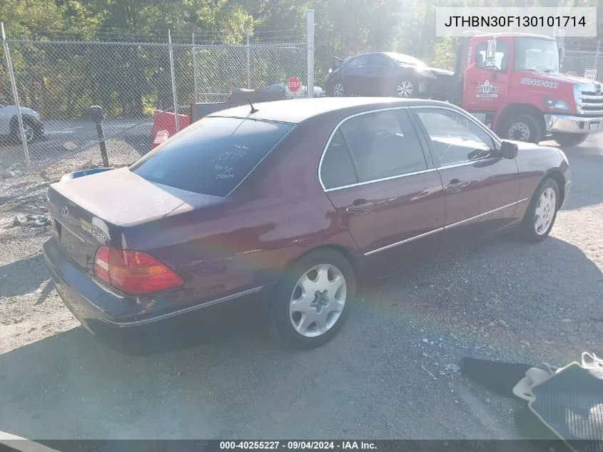 2003 Lexus Ls 430 VIN: JTHBN30F130101714 Lot: 40255227