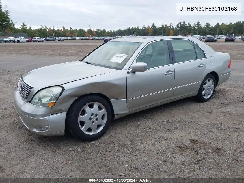 2003 Lexus Ls 430 VIN: JTHBN30F530102168 Lot: 40482692