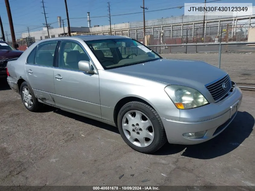 2003 Lexus Ls 430 VIN: JTHBN30F430123349 Lot: 40551678