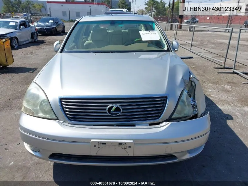 2003 Lexus Ls 430 VIN: JTHBN30F430123349 Lot: 40551678