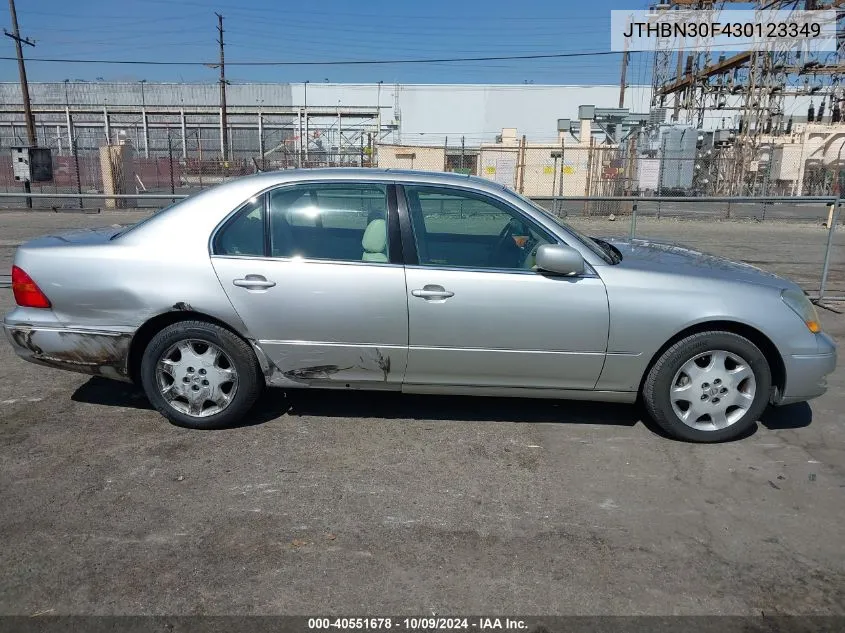 2003 Lexus Ls 430 VIN: JTHBN30F430123349 Lot: 40551678