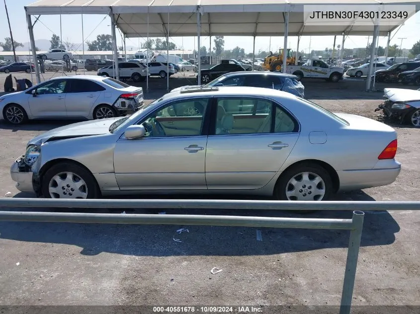 2003 Lexus Ls 430 VIN: JTHBN30F430123349 Lot: 40551678