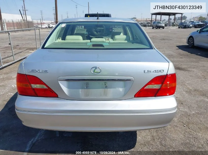 2003 Lexus Ls 430 VIN: JTHBN30F430123349 Lot: 40551678