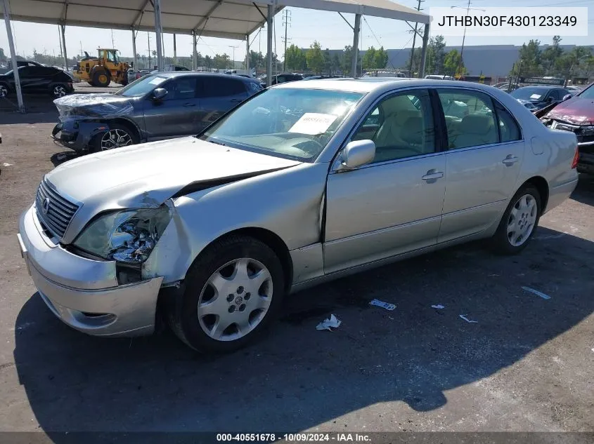 2003 Lexus Ls 430 VIN: JTHBN30F430123349 Lot: 40551678