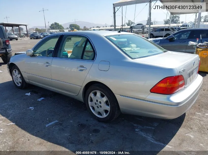 2003 Lexus Ls 430 VIN: JTHBN30F430123349 Lot: 40551678