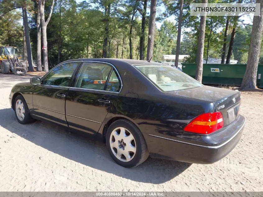 JTHBN30F430115252 2003 Lexus Ls 430 430