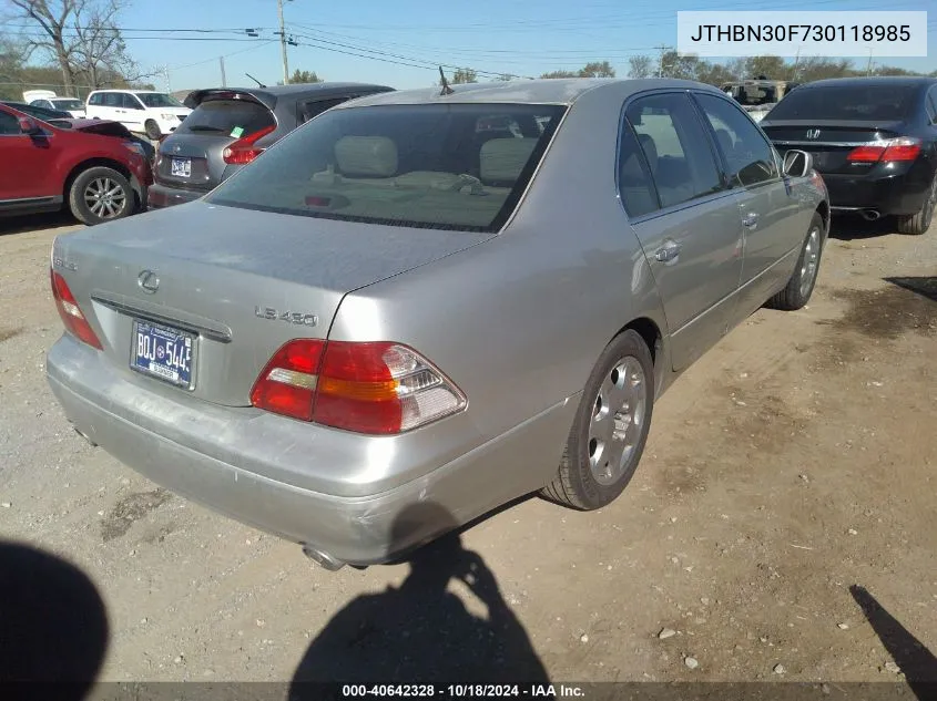 2003 Lexus Ls 430 VIN: JTHBN30F730118985 Lot: 40642328