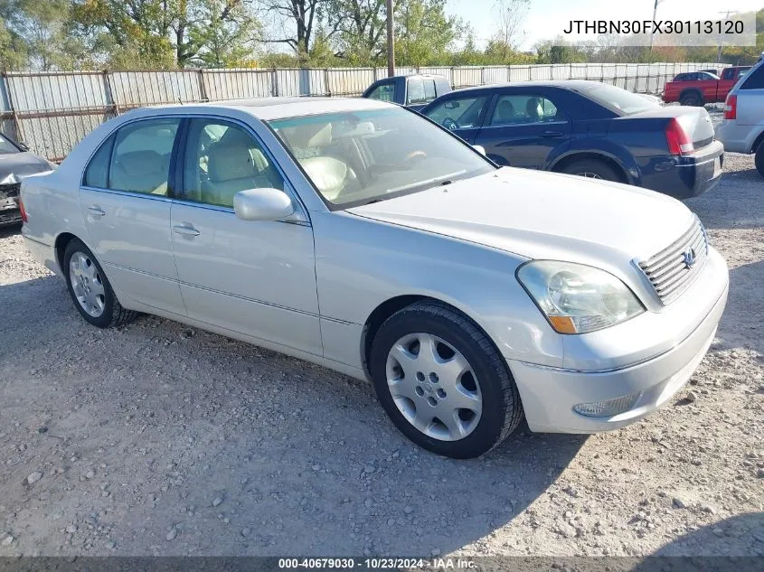 2003 Lexus Ls 430 VIN: JTHBN30FX30113120 Lot: 40679030