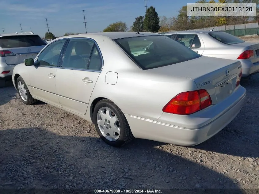 2003 Lexus Ls 430 VIN: JTHBN30FX30113120 Lot: 40679030