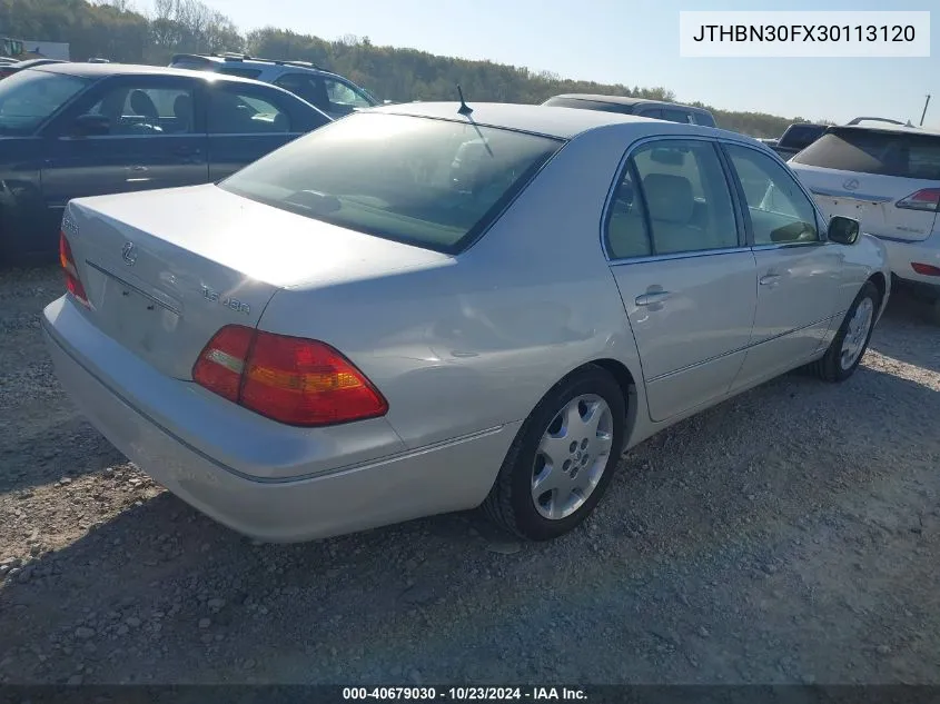 2003 Lexus Ls 430 VIN: JTHBN30FX30113120 Lot: 40679030