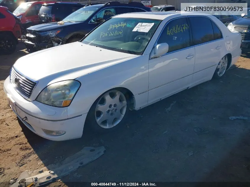 2003 Lexus Ls 430 VIN: JTHBN30F830099573 Lot: 40844749