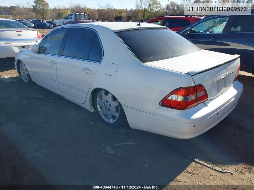 2003 Lexus Ls 430 VIN: JTHBN30F830099573 Lot: 40844749