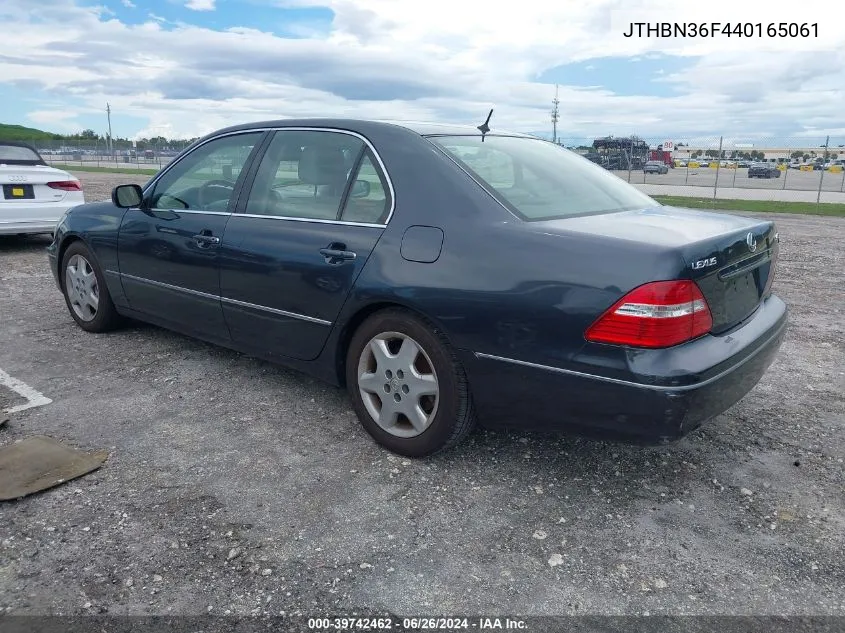 2004 Lexus Ls 430 VIN: JTHBN36F440165061 Lot: 39742462