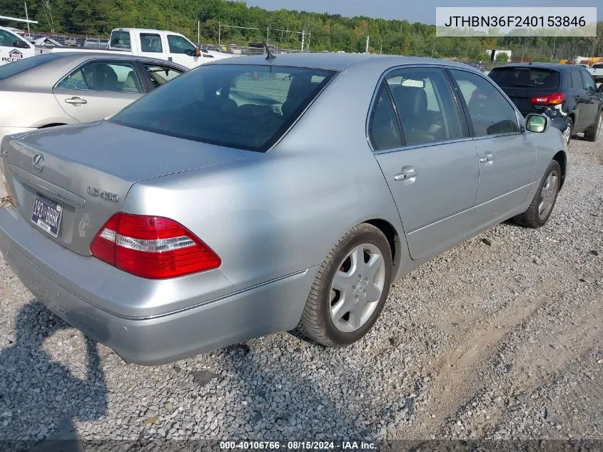 2004 Lexus Ls 430 430 VIN: JTHBN36F240153846 Lot: 40106766