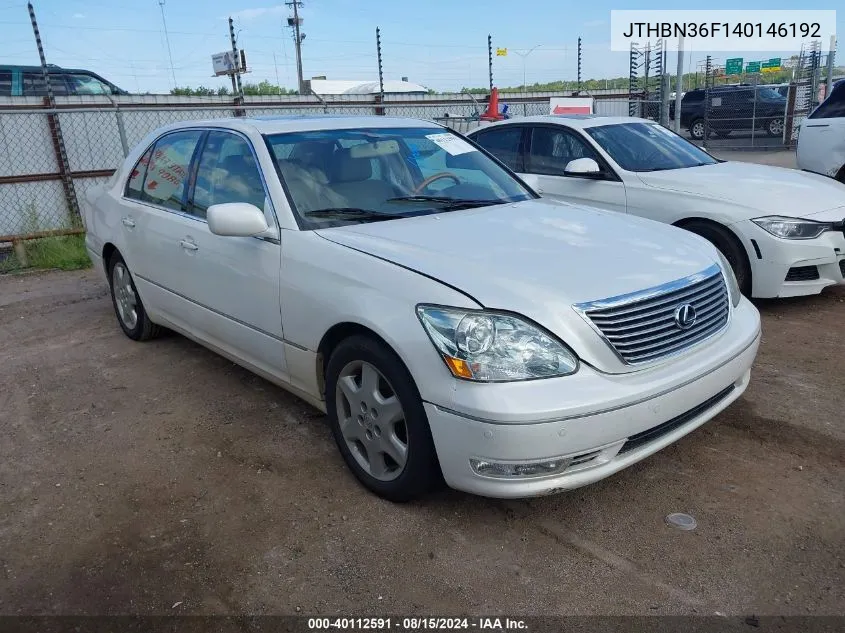 JTHBN36F140146192 2004 Lexus Ls 430