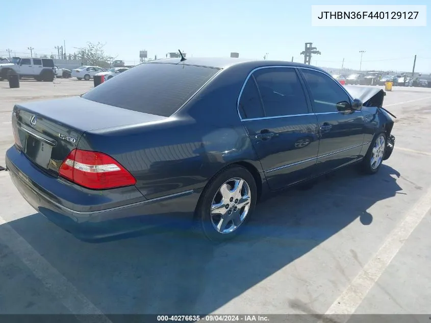 2004 Lexus Ls 430 VIN: JTHBN36F440129127 Lot: 40276635