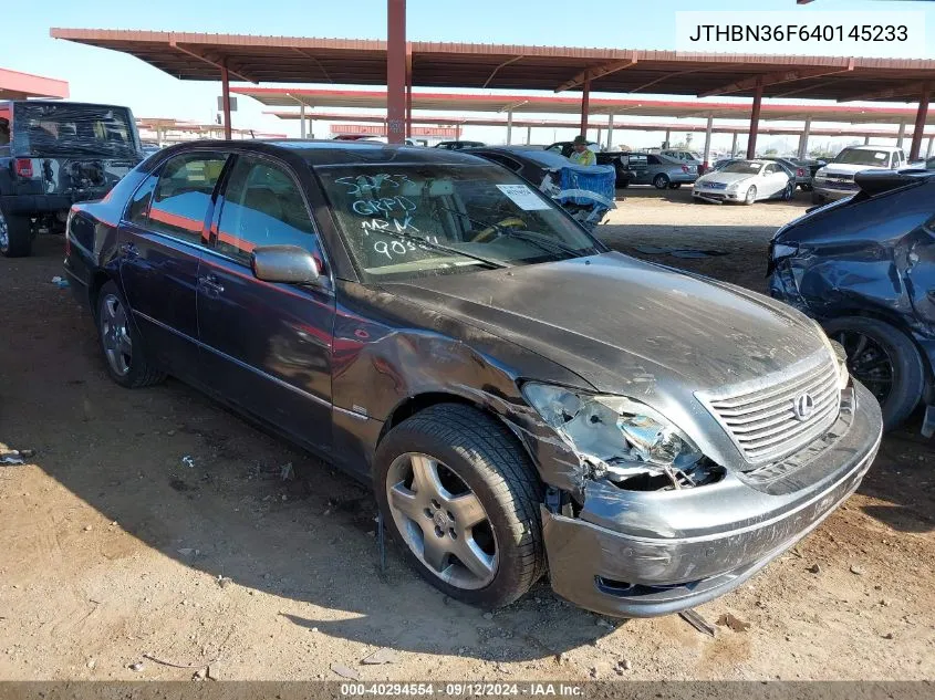 2004 Lexus Ls 430 VIN: JTHBN36F640145233 Lot: 40294554