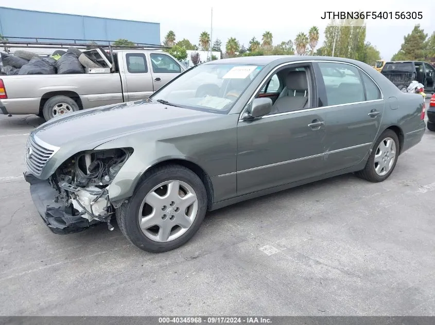 2004 Lexus Ls 430 VIN: JTHBN36F540156305 Lot: 40345968