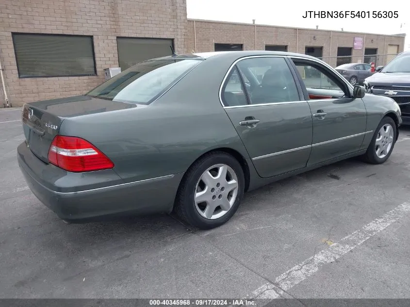 2004 Lexus Ls 430 VIN: JTHBN36F540156305 Lot: 40345968