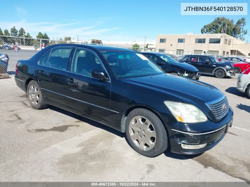 2004 Lexus Ls 430 VIN: JTHBN36F540128570 Lot: 40672355