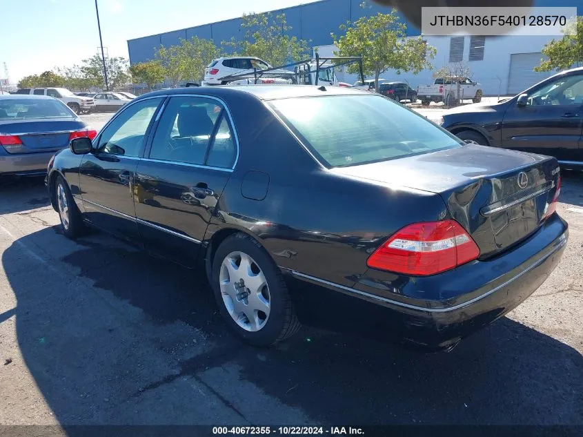 2004 Lexus Ls 430 VIN: JTHBN36F540128570 Lot: 40672355