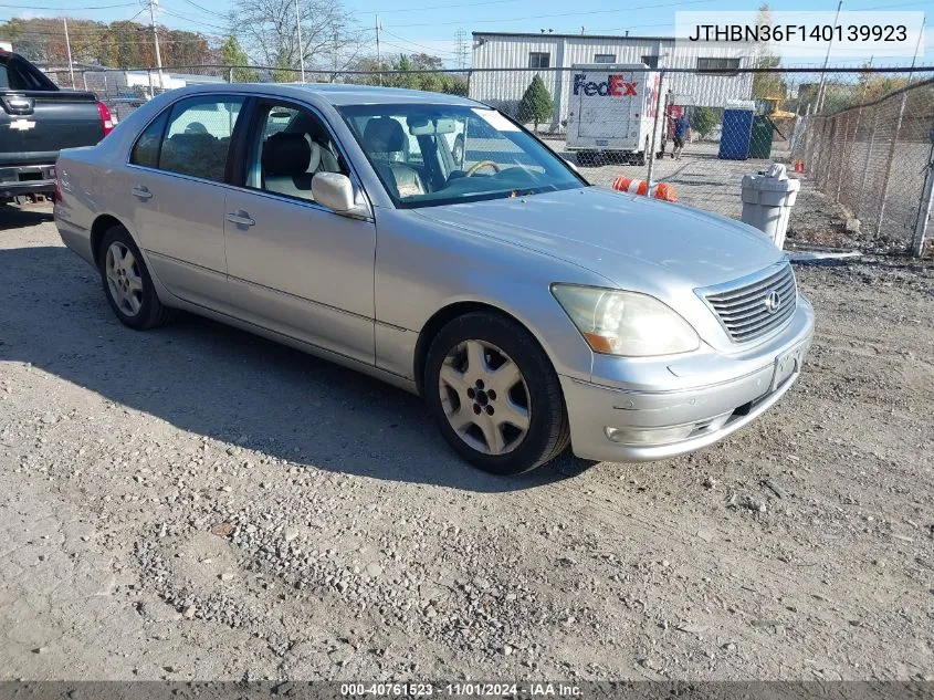 2004 Lexus Ls 430 Base (A6) VIN: JTHBN36F140139923 Lot: 40761523