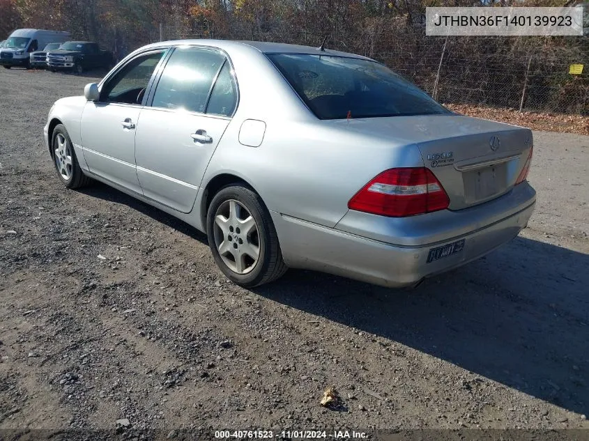 2004 Lexus Ls 430 Base (A6) VIN: JTHBN36F140139923 Lot: 40761523