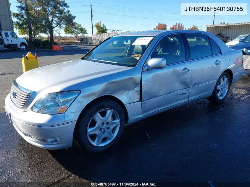 2004 Lexus Ls 430 Base (A6) VIN: JTHBN36F540130755 Lot: 40763497